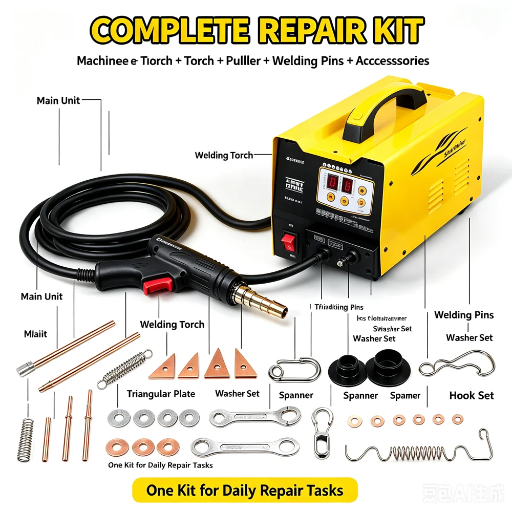 3000W Automotive Spot Welder D90E Car Body Dent Repair Machine Multifunctional