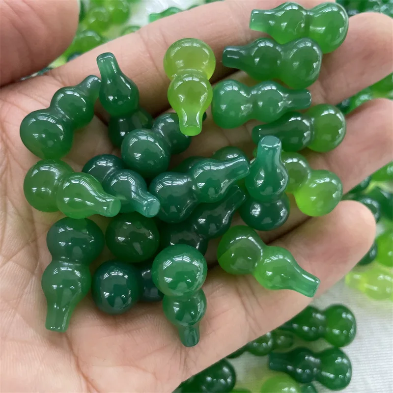 Cheap Jade Ice White Chalcedony Agate Non-Porous Small Calabash Emerald Green Jade Gourd Pink Agate Gourd