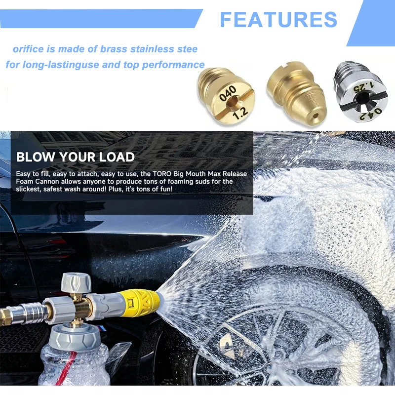 Precision Foam Cannon Orifice Nozzle Universal 0.9~1.4 mm Thread Nozzle and Mesh Filter for Snow Foam Lance Car Wash 3000 PSI view 6