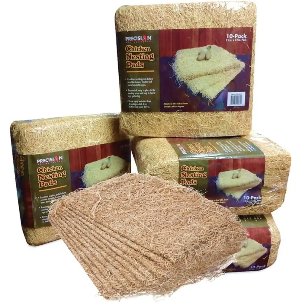 

Chicken Nesting Pads – 13” x 13” Premium Chicken Bedding for Most Nesting Boxes – 10 Pack, Beige, Made in USA