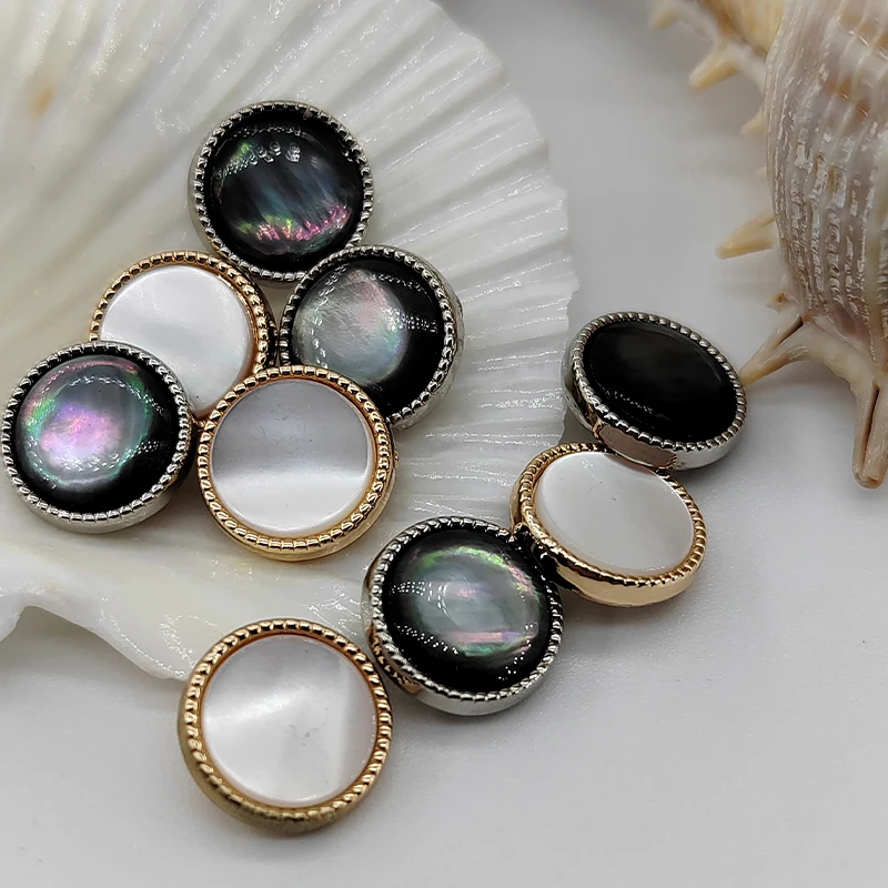 10MM Natural Shell Shank Buttons Of Clothing High Quality Mother Of Pearl Cute Sewing Button For Shirt Wholesale 10Pcs DIY