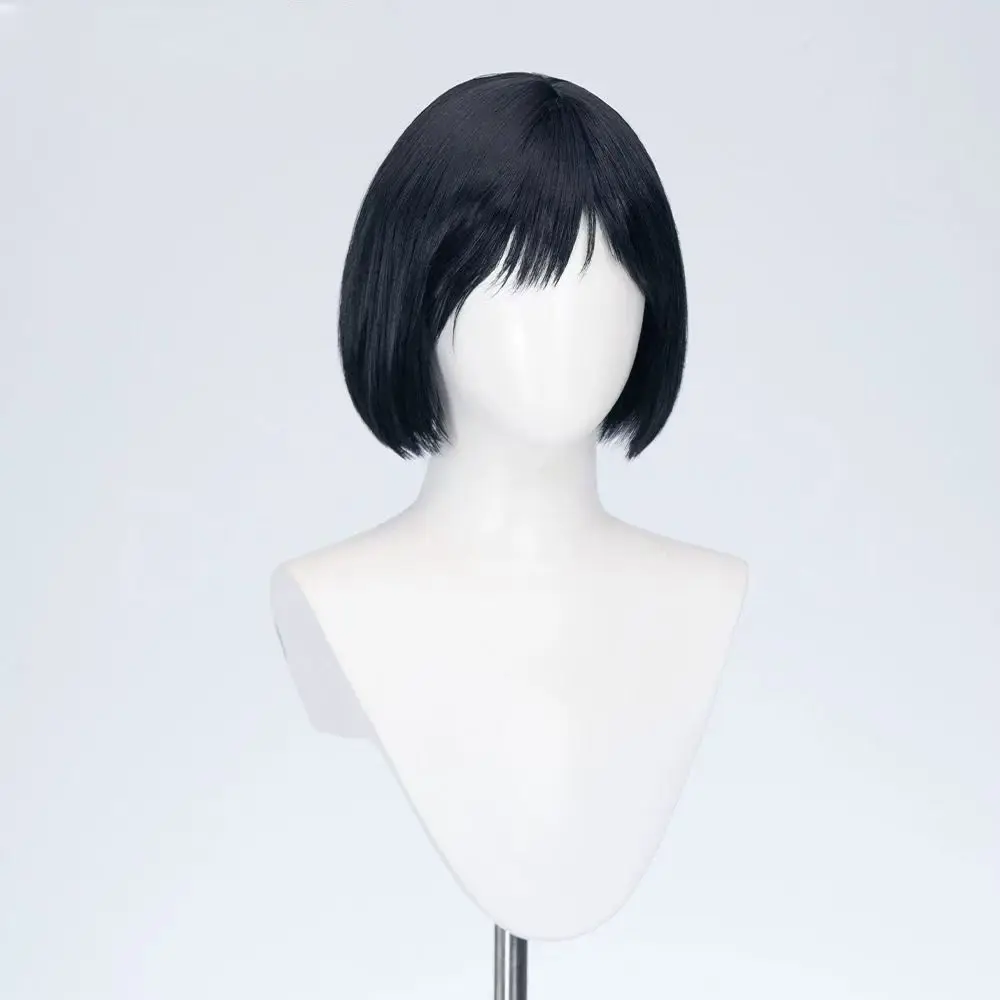 Disponible Juego SILENT HILL F Hinako Shimizu Cosplay Peluca sintética negra de 30 cm para mujer, resistente al calor, ideal para fiestas de Halloween + gorro gratis