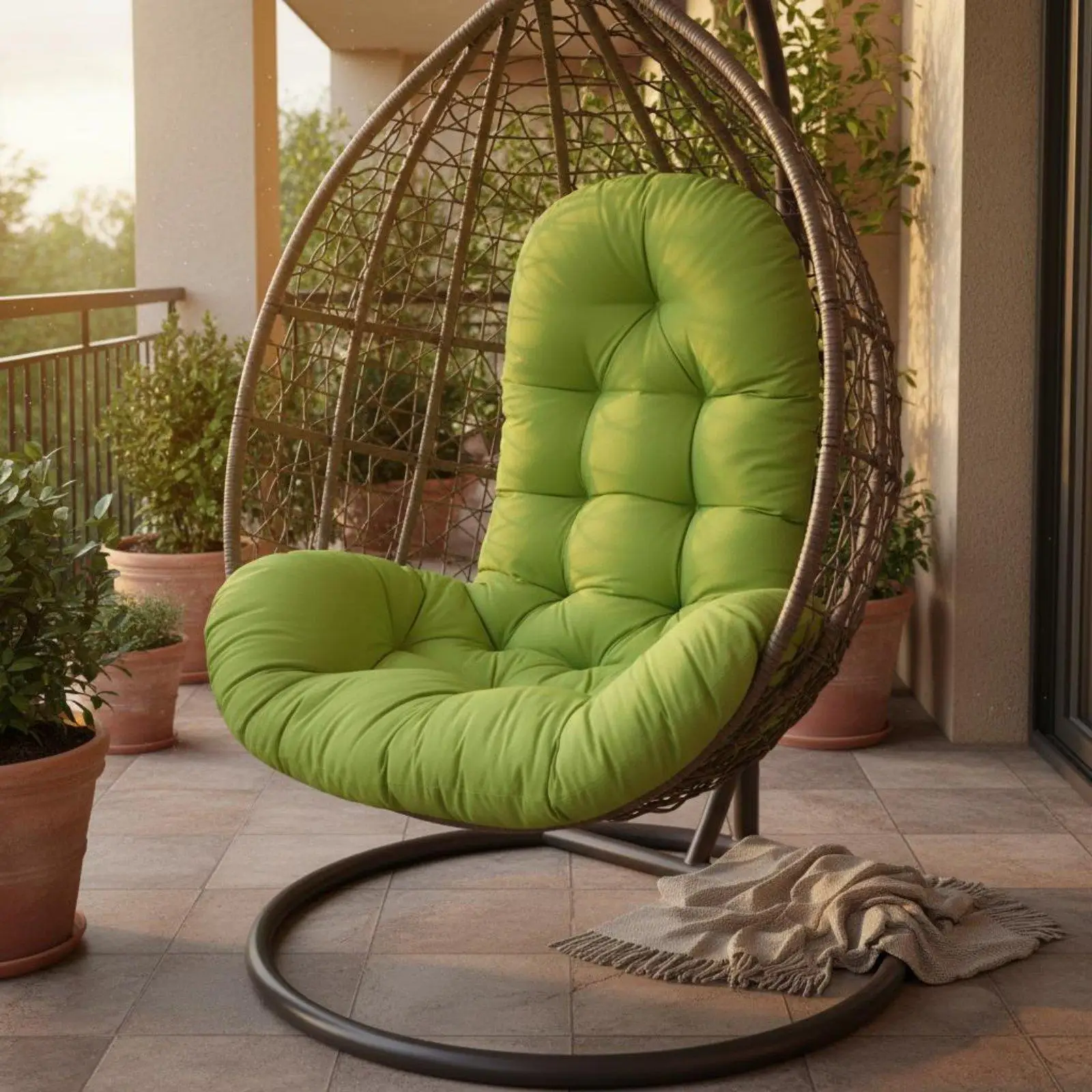 Swing Seat Pad Supportive Soft Outdoor Lounger Egg Chair Cushion Decorative Seat Pad for Patio Garden Home Balcony