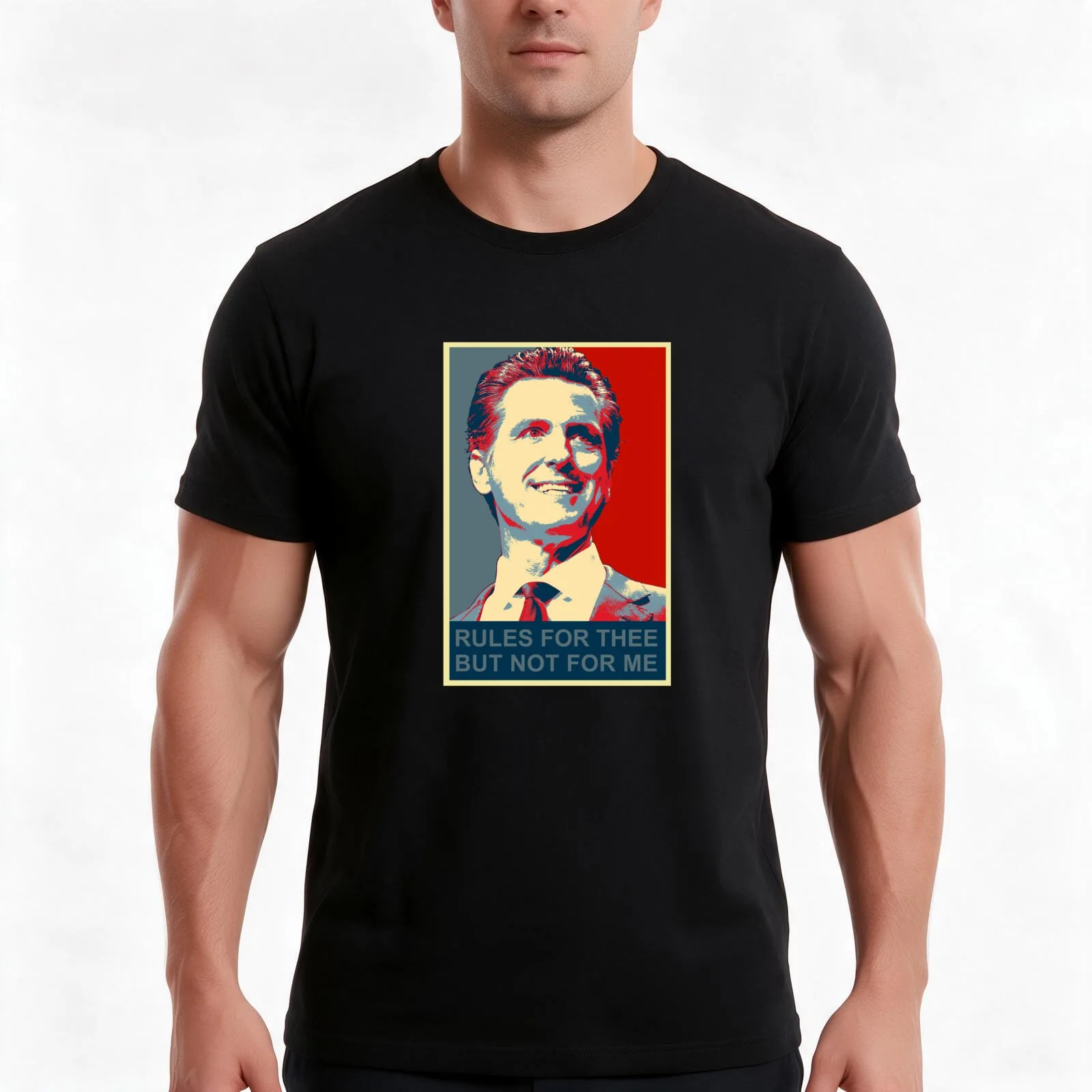 California Gavin Newsom Rules For Thee But Not For Me Design T-Shirt Summer Casual Cotton Tee Oversized Streetwear Tops