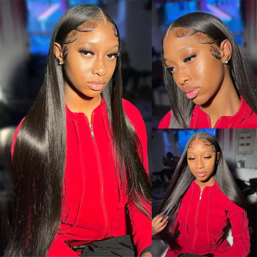 

250% Density 30 Inch Bone Straight 13X6 HD Transparent Lace Frontal Wig High Quality 100% Human Hair Lace Front Wig Pre Plucked