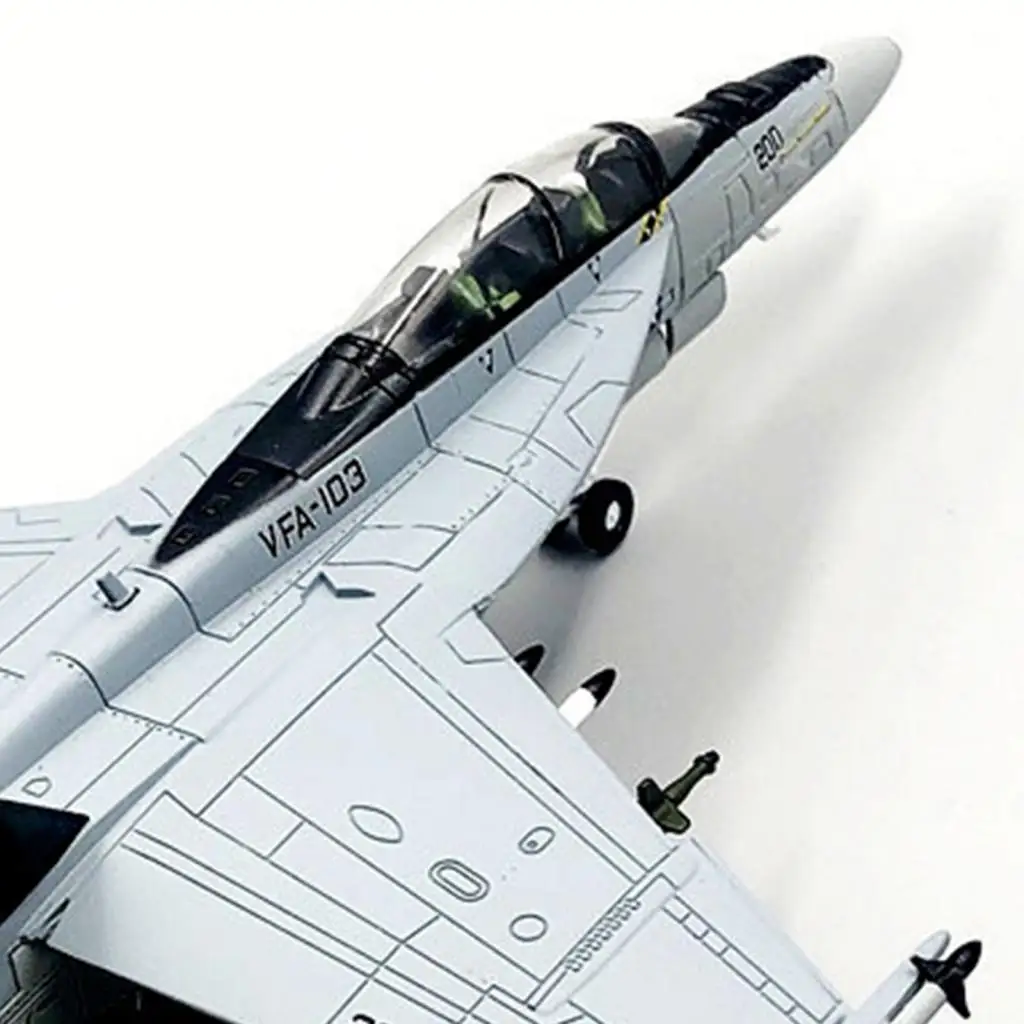 1/100 FA-18F Alloy Fighter Miniature Aircraft Airplane Model with Stand Base Plane Figure Home Office Living Room Decoration