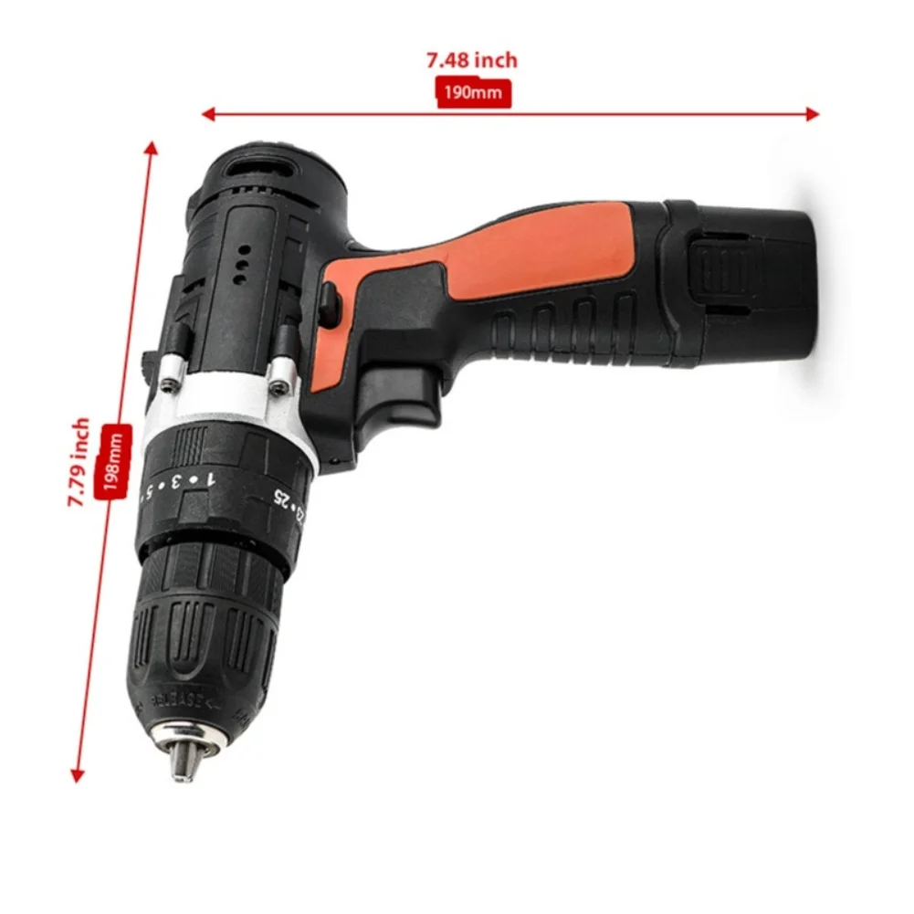 12V Cordless Drill Driver with Rechargeable Lithium Battery Free From Memory Effect Supporting Multiple Charging Cycles