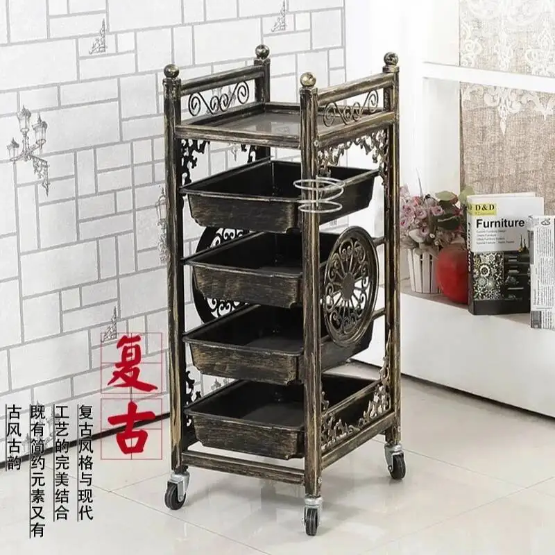 صالون تجميل عربة عربة المتداول صالون الأثاث الأظافر سيارة مساعدة مع عجلات صالون الجمالية كابر Meubels الحلاق #4