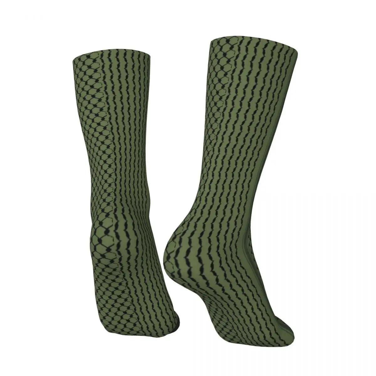 Palestine Hatta Kufiya Folk Pattern Socks Winter Olive Green Stockings Novelty Women Men Quality Socks Graphic Anti Slip Socks