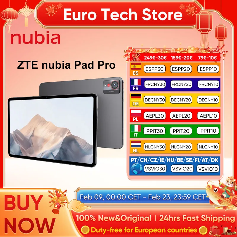nubia Pad Pro tablette Snapdragon 8 Gen 3 2.8K 144Hz écran à haut rafraîchissement 10100mAh longue durée de vie de la batterie tapis de jeu et de divertissement