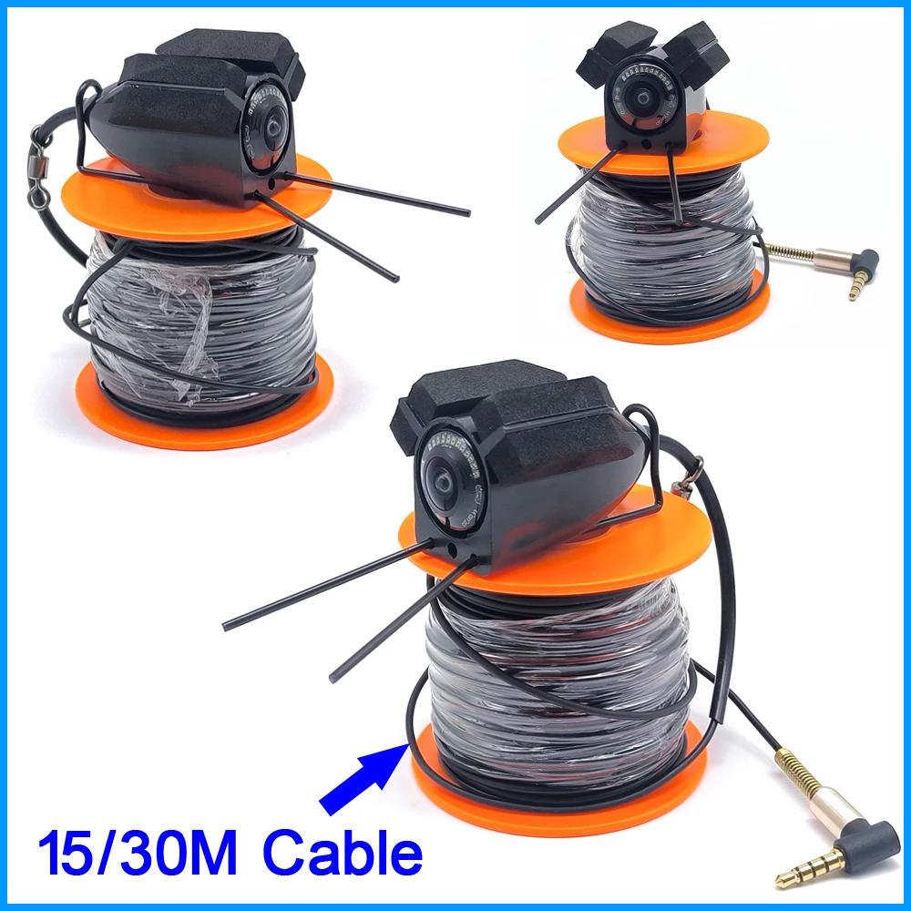 Submarino de largo alcance 195 °   La cámara de pesca resistente al agua tiene visión nocturna de 15/30 m con transmisor vtx de 2000 mW y pantalla de 4,3 pulgadas