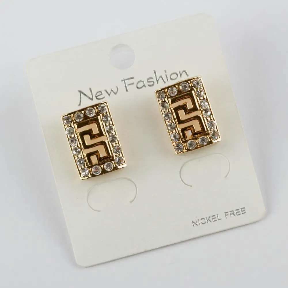 Maze Figured Cubic Zirconia Earrings