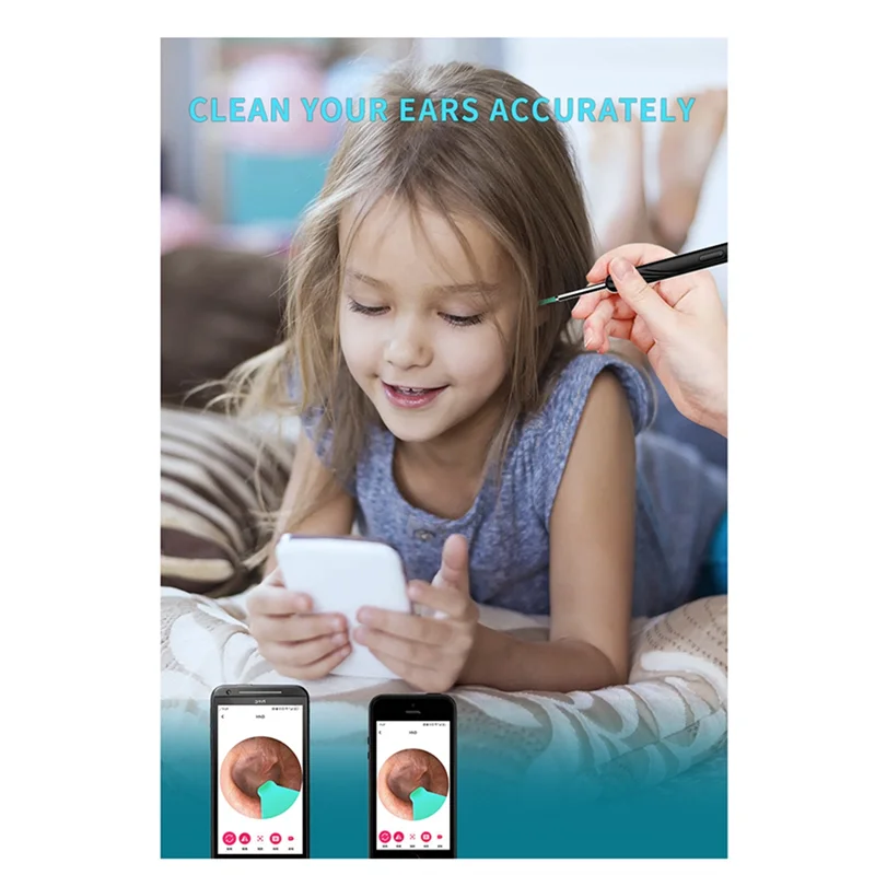 B-T Wireless Visual Earwax Removal Safe Endoscope Earpick Luminous Otoscope Ear Cleaning Tools
