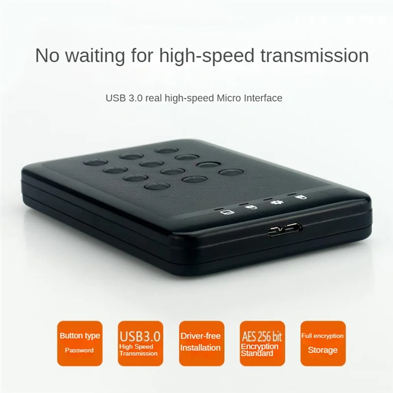 جديد! علبة HDD SSD حافظة محرك الأقراص الصلبة المشفرة 5Gbps USB3.0 SATA حاوية القرص الصلب للقرص الصلب 2.5 بوصة