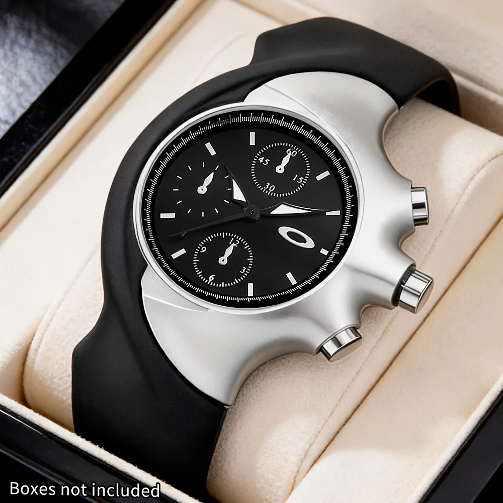 1 Piece Men's Creative and Personalized Silicone Strap Quartz Watch Wristwatch