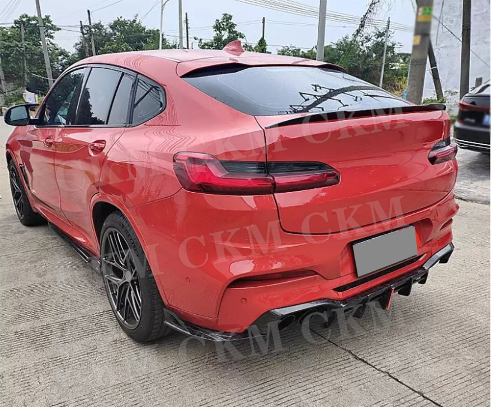 

Carbon Fiber Rear Diffuser Spoiler Accessories for BMW X4 F98 X4M 2019 2020 2021 Bumper Lip Guard Car Body Kits