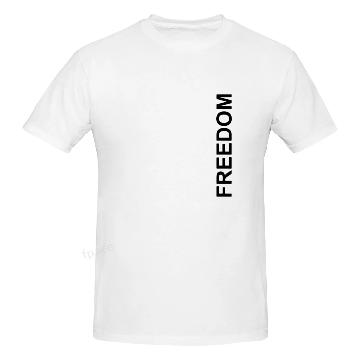 

FREEDOM Casual Cotton Summer Men Clothing Tops Men's Basic Short Sleeve T-Shirt