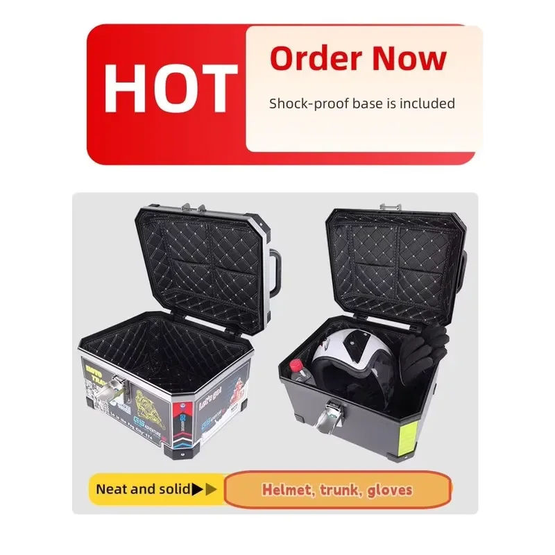 BOLRZO Factory direct sales 45L ABS motorcycle tail box, top box, using ABS material 3-year warranty, hot-selling
