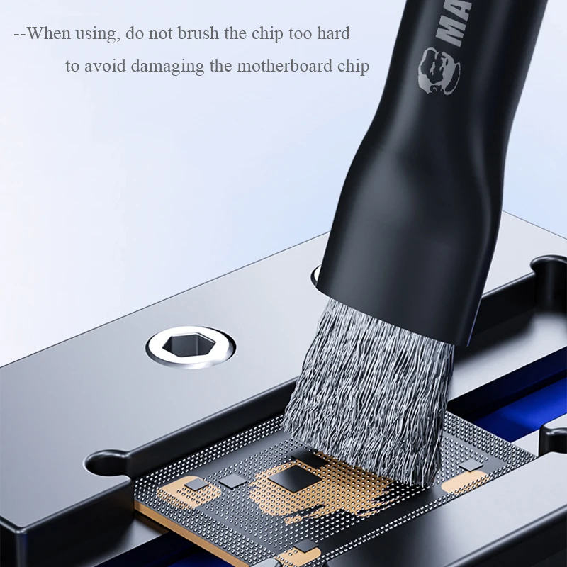 MECHANIK Szczotka do czyszczenia stali/futra do smartfona Tablet PC Płyta główna Usuwanie kleju z chipów Czysty kurz Narzędzia do naprawy telefonu — zdjęcie 6