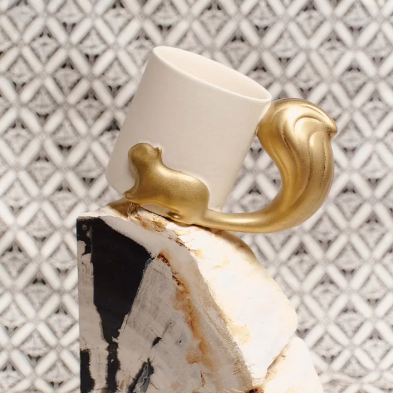 السنجاب السيراميك تنقش القدح مكتب شرب كوب هدية مربع هدية #2