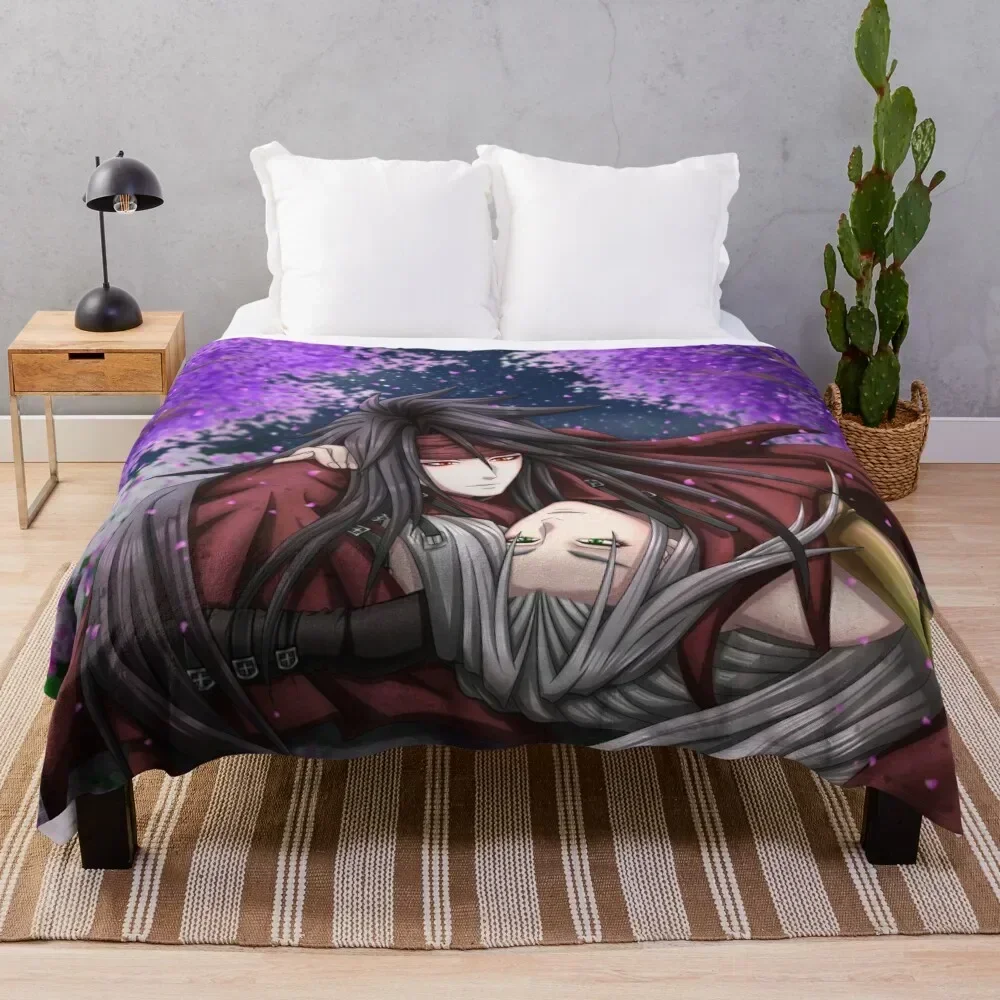 

Sephiroth + Vincent Valentine: Night Blossoms Throw Blanket Faux Fur Soft Warm Blanket for Bed