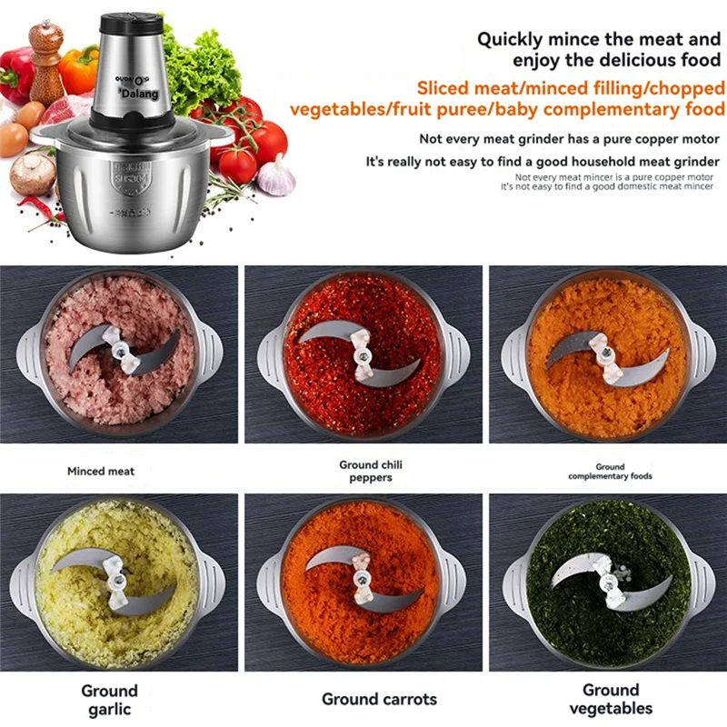 

Stainless Steel Meat Grinder Small Household Appliancs Multipurpose Meat Grinder Kitchen Mixer Vegetable Grinder EU Plug-A54Q