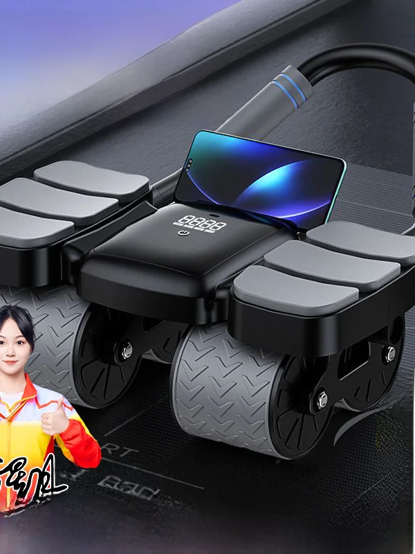 automatic-rebound-four-wheel-six-knee-pad-abdominal-wheel-home-fitness-equipment-for-abs-exercise-and-core-strength-training