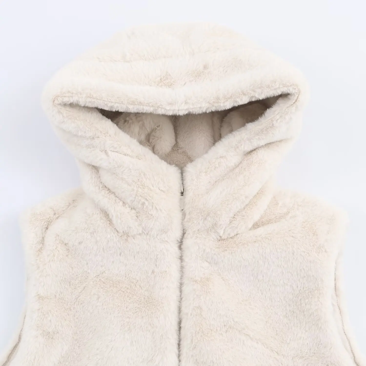KONDALA Chic 2025 Autumn Women Fall PU Vintage Waistcoats Zipper Hooded Vest Pocket Sleeveless Vest Winter Loose Female Outwears