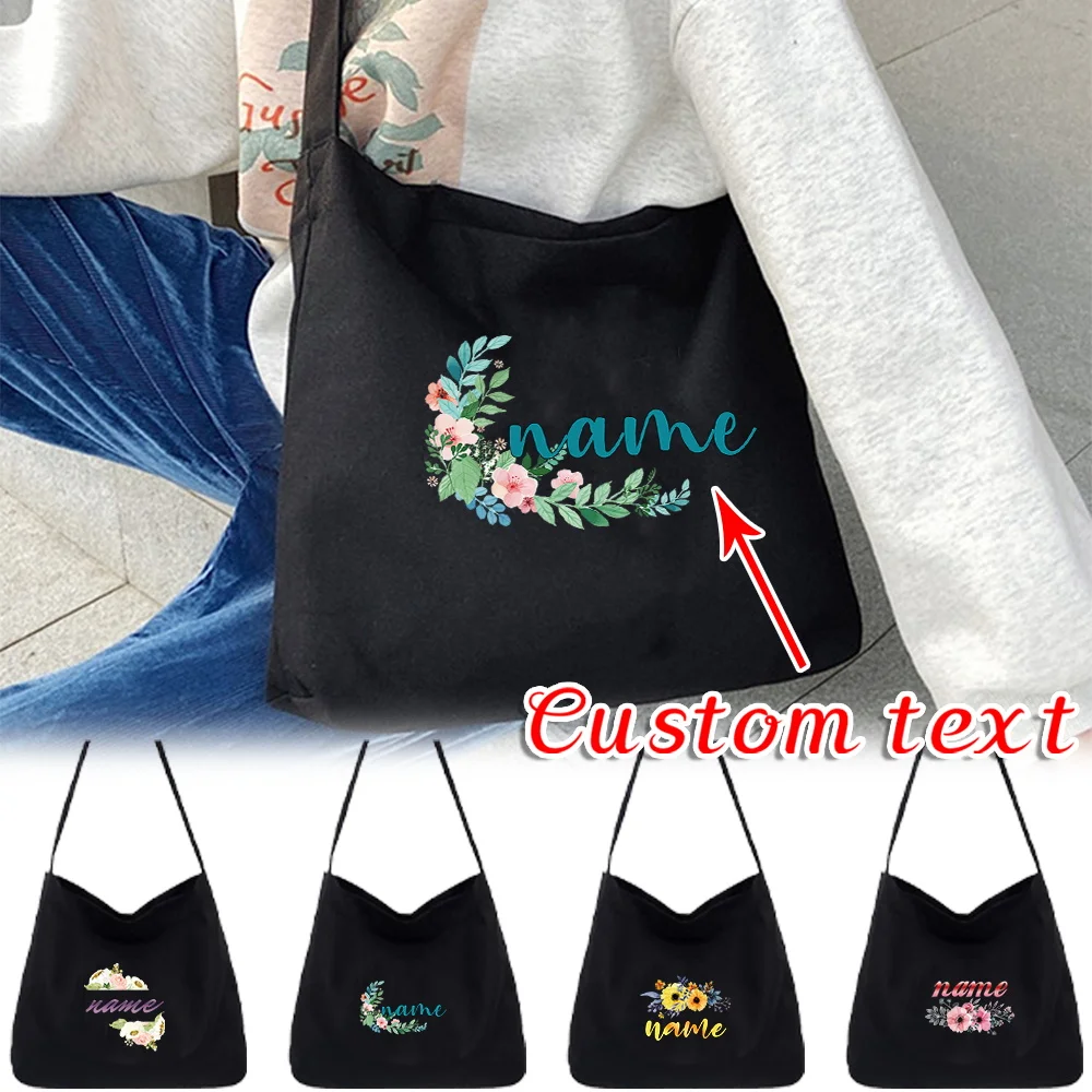 

Персонализированная моющаяся холщовая сумка с индивидуальным именем, складные модные сумки для покупок, рабочая дорожная сумка, прочный пакет для хранения