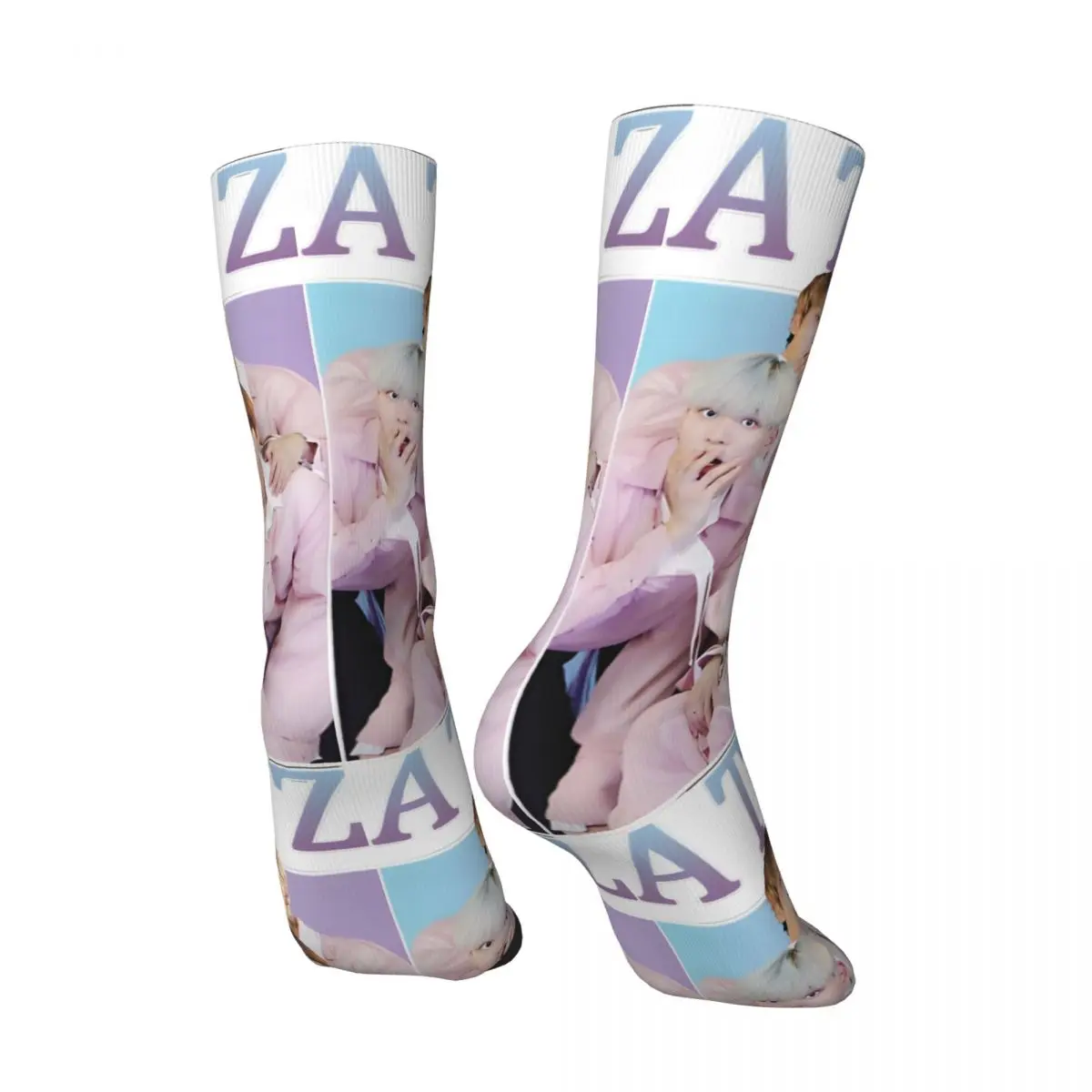 Retro ATEEZ Cute Vintage Kpop Band Style 90S Men's compression Socks Unisex ATEEZ Harajuku Pattern Printed Novelty Crew Sock