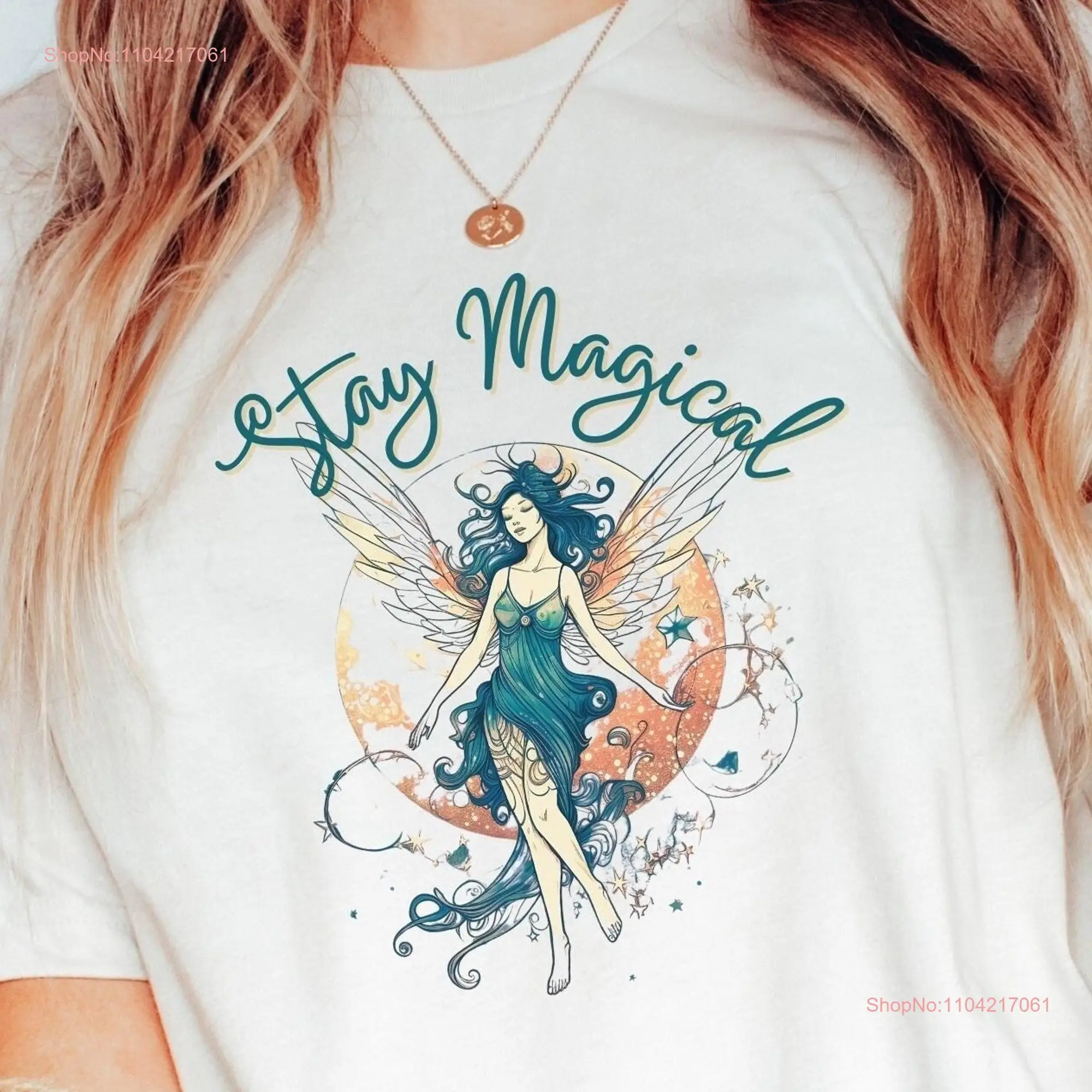 Stay Magical Fairy T Shirt Magic Green Fairycore for Mom friend long or short sleeves