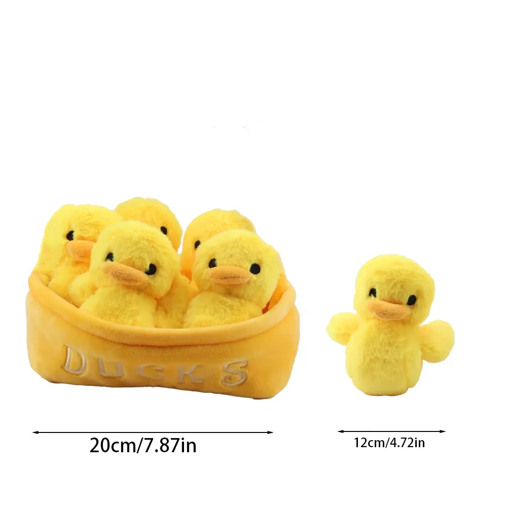 20cm Kawaii Cartoon A Basket of Yellow Ducks Plushie Plush Toy Stuffed Animal Toys Ducks Kids Cute Christmas Birthday Gifts