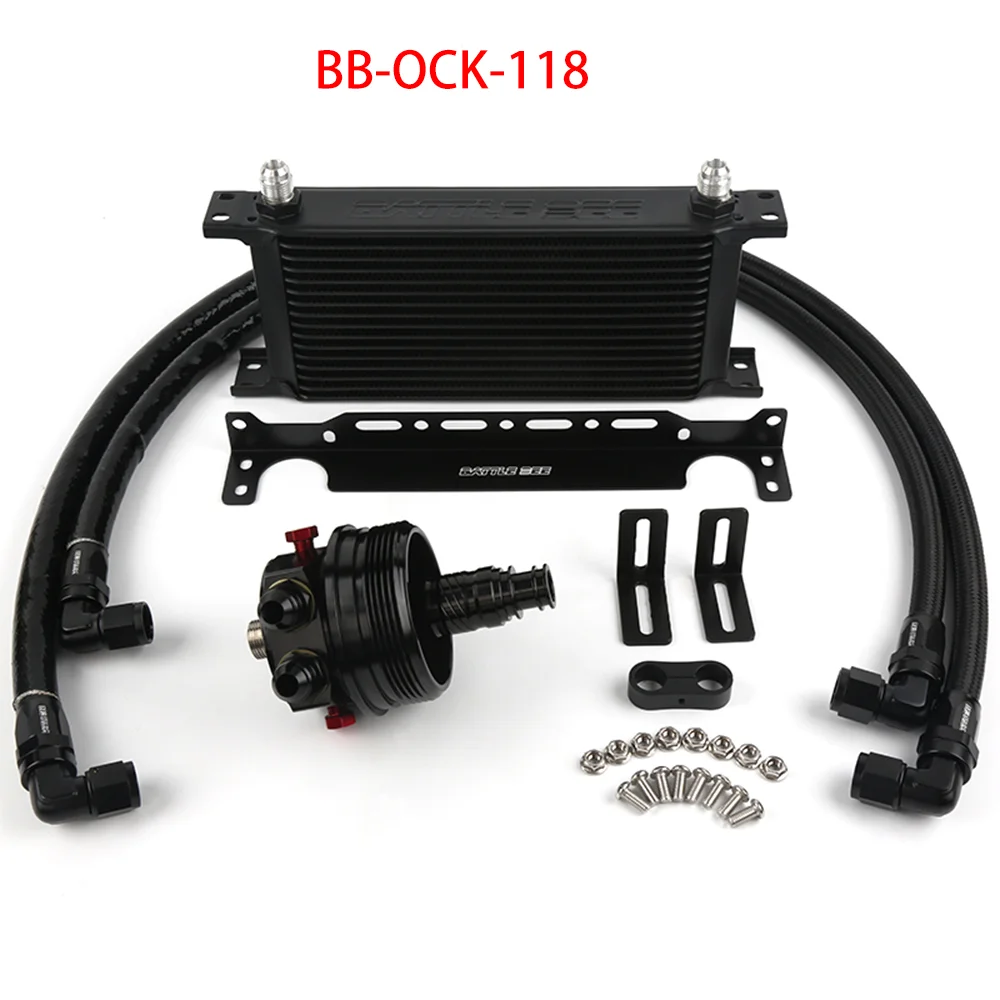 

Engine Oil Cooler Kit For N46B20 Engine E46 E85 E87 E90 Split Oil Filter Adapter 14 row Radiator Cooling System BB-OCK-118