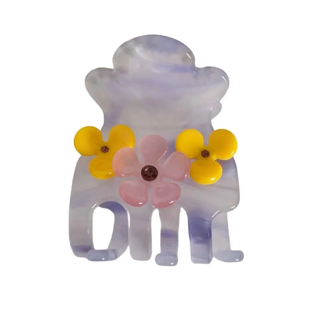 

Заколка для волос в стиле Ins с кристаллами и цветами, маленькая ацетатная заколка-краб, заколка-акула, заколка с цирконами, для вечеринок