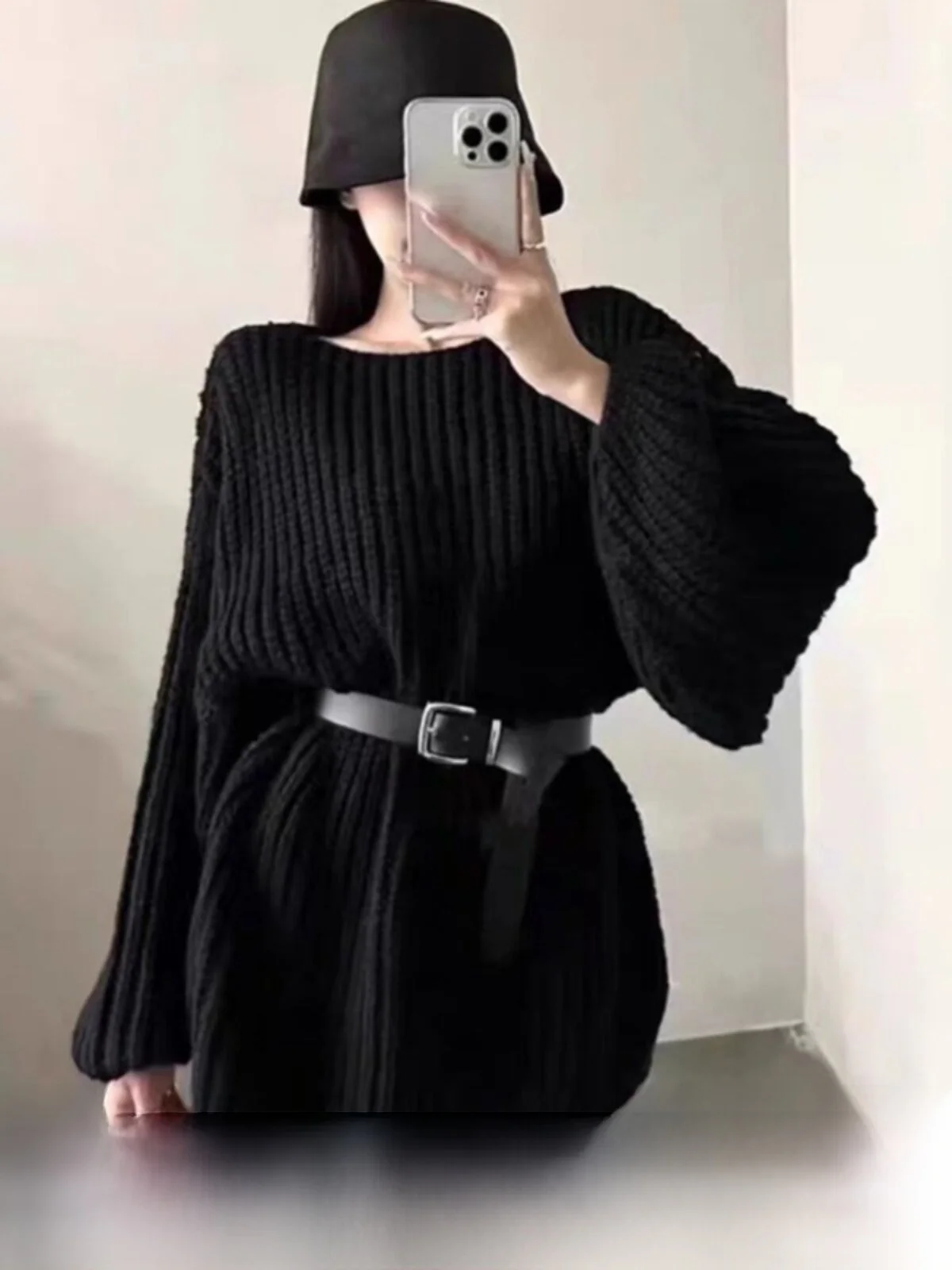 

Мягкий уютный женский вязаный свитер большого размера с длинными рукавами, приталенный, на одно плечо, средней длины, для весны