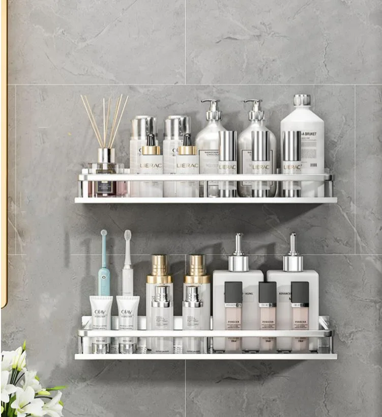 Bathroom Shelf Organizer 30-50CM Shower Storage Rack Silver Space Aluminum Toilet Shampoo Holder Bathroom Accessories