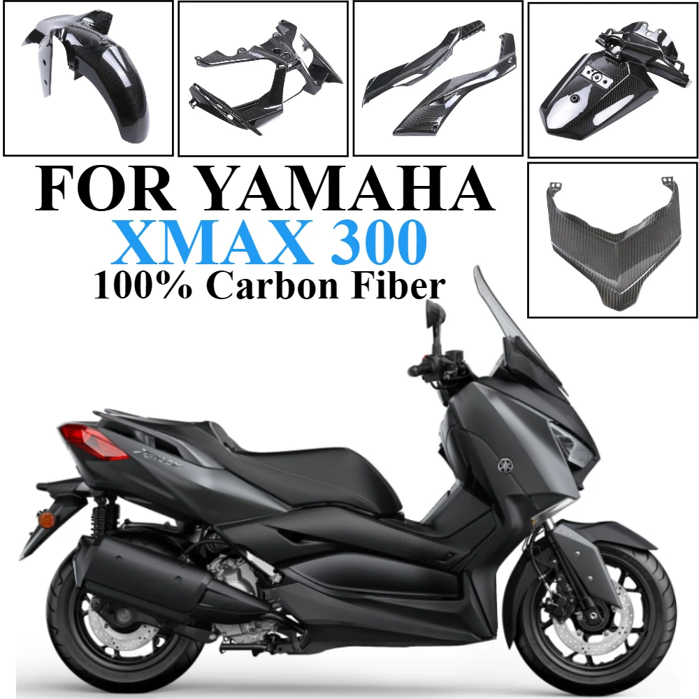 

2025 3K Dry Carbon Fiber Motorcycle Accessories Fender Fuel Tank Guard Side Panel Fairing Kit For Yamaha XMAX 300 2013-2017+