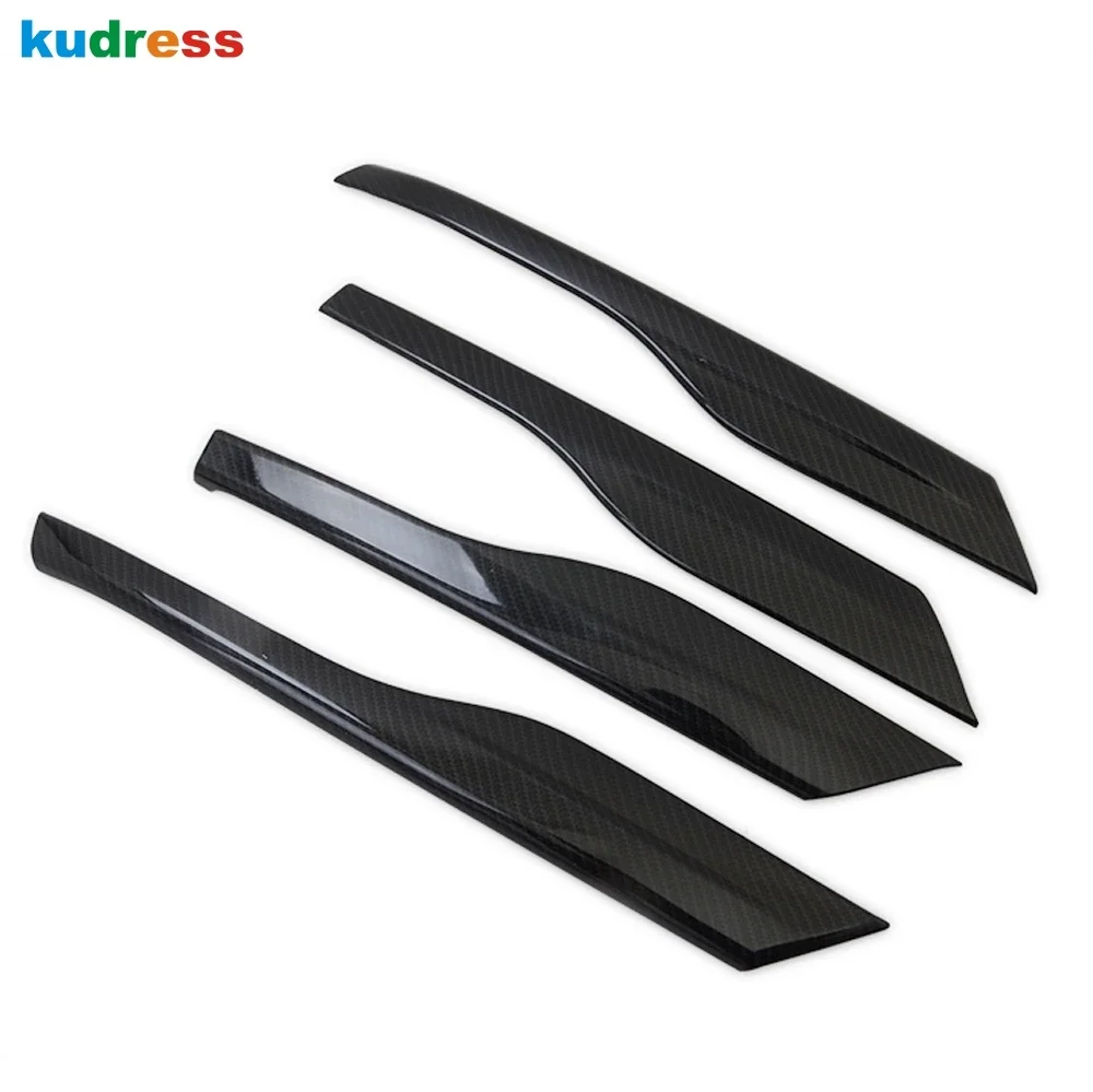 For Mitsubishi Outlander 2013-2019 2020 2021 Carbon Fiber Car Inner Door Armrest Handle Strip Cover Trim Interior Accessories