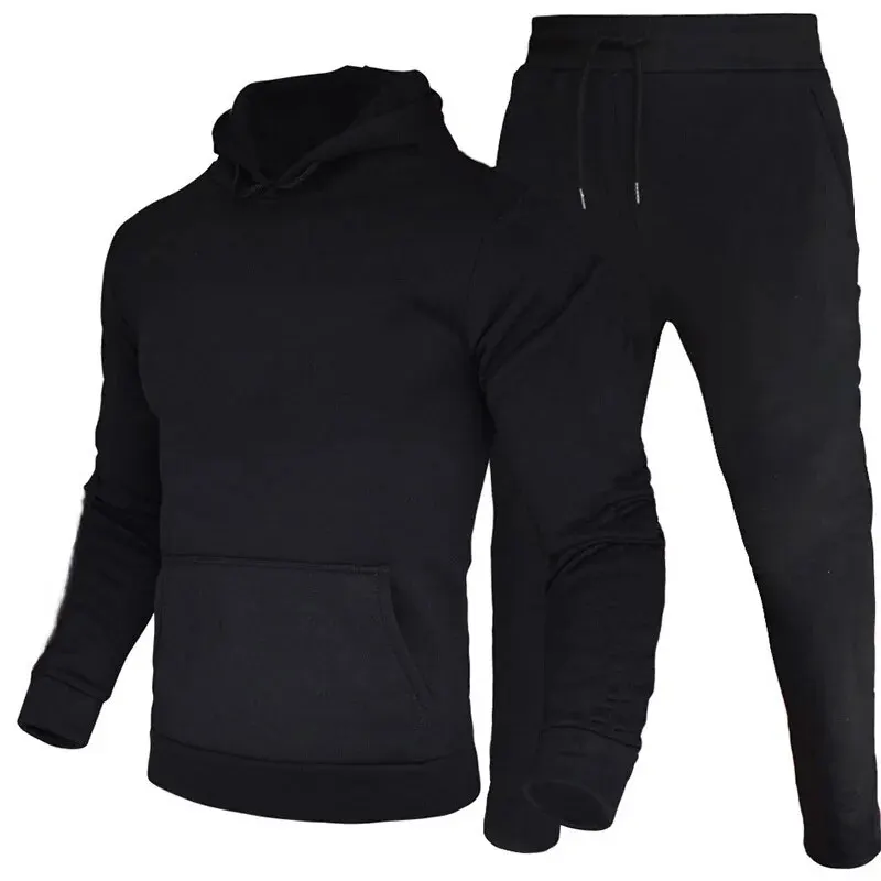 Men\'s Hoodie Sets Women Solid Color Sweatshirt Set Casual Long-sleeved Hoodies Pants Two Piece Suits Sweatpants