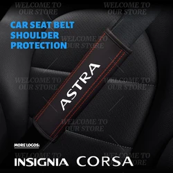 2pcs Car Interior For Astra Corsa Insignia Vauxhall Emblem Seat Belt Cover Safety Belt Shoulder Protector Mats