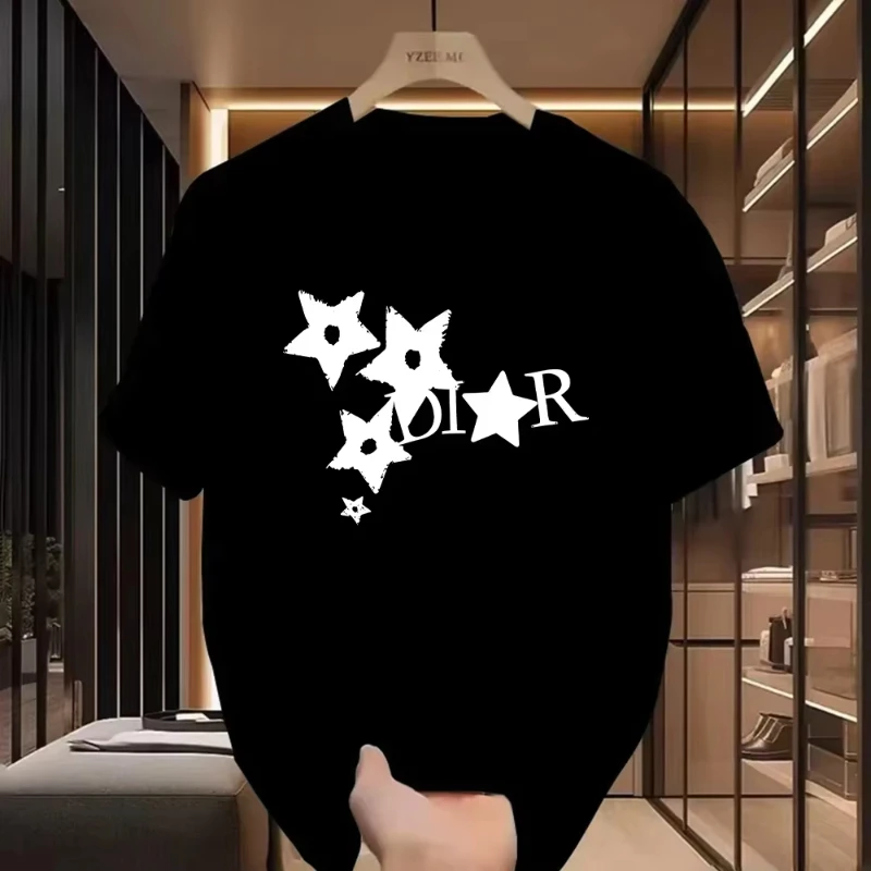 2025 T-shirt casual da donna Harajuku Y2k designer da uomo e da donna estate, autunno e inverno pullover moda con stampa retrò