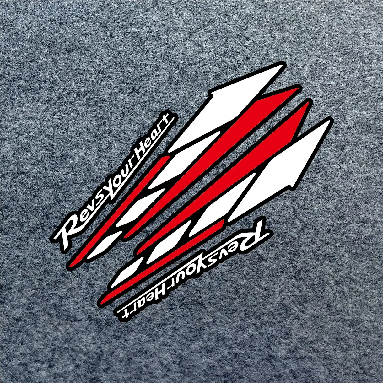 Revs Your Heart Arrow Waterproof Matte Vinyl Decal, Sticker for Motorcycle Fairing Helmet Fuel Tank Car Window Fender Decoration