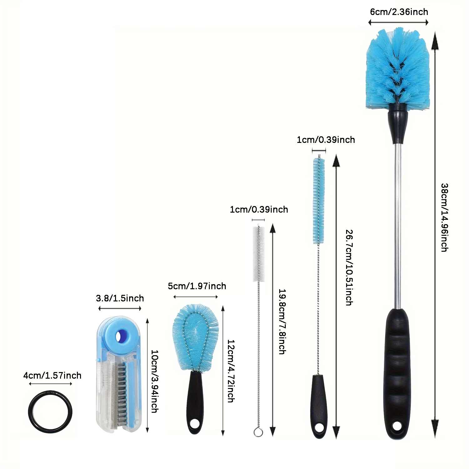 3-in-1 Stainless Steel Water Bottle Brush Set Image 2