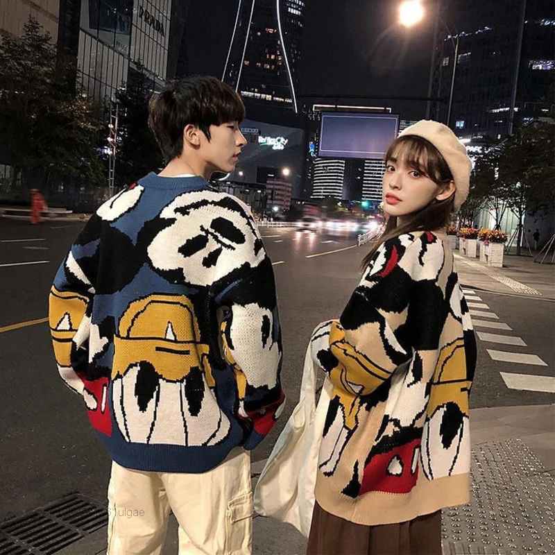 Disney Cartoon Mickey New Sweaters Couple Design Fashion Tops Women Anime Pullovers Men Sweatshirts Y2k Clothes Knitted Sweater