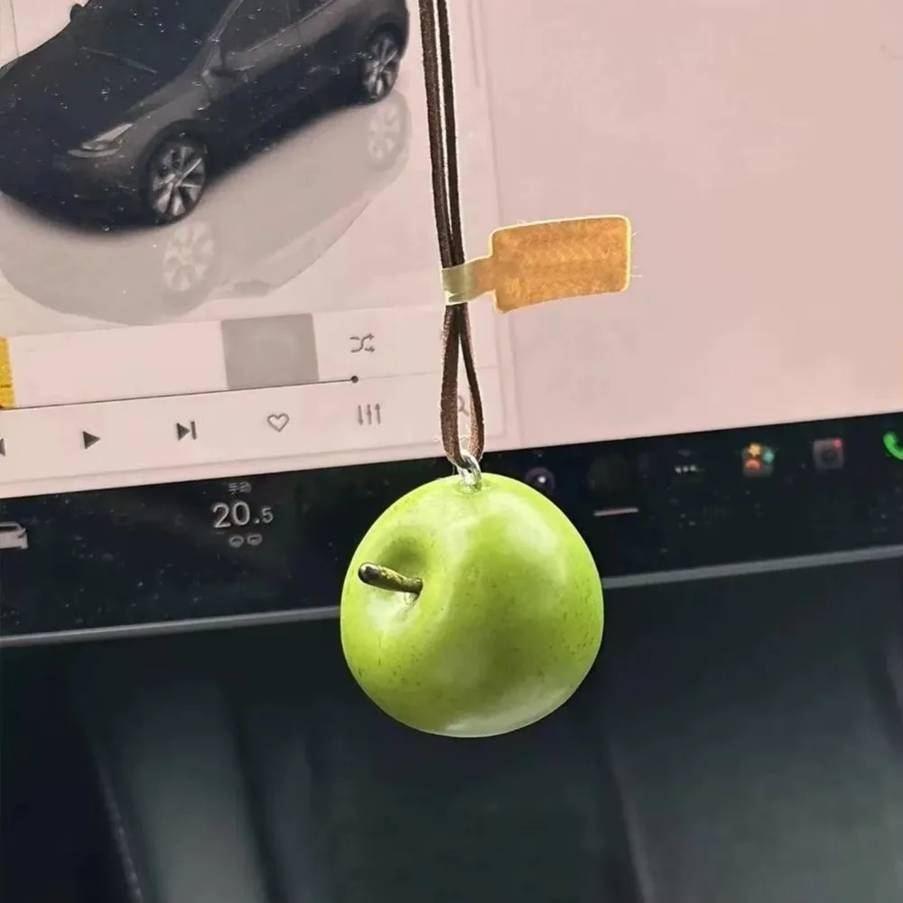 Apple Simulated Car Ornament Fruit Shaped Foam Rearview Mirror Pendant Auto Interior Hanging Bag Pendant Decor Christmas Gift