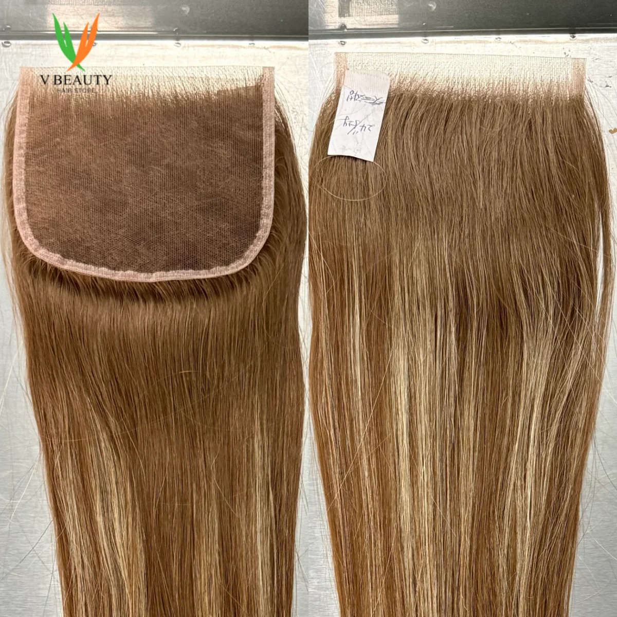 תוספות שיער אנושי וייטנאמי HD 2X6 5x5 עם סגר תחרה, צבע אומברה עם גוונים, שיער חלק