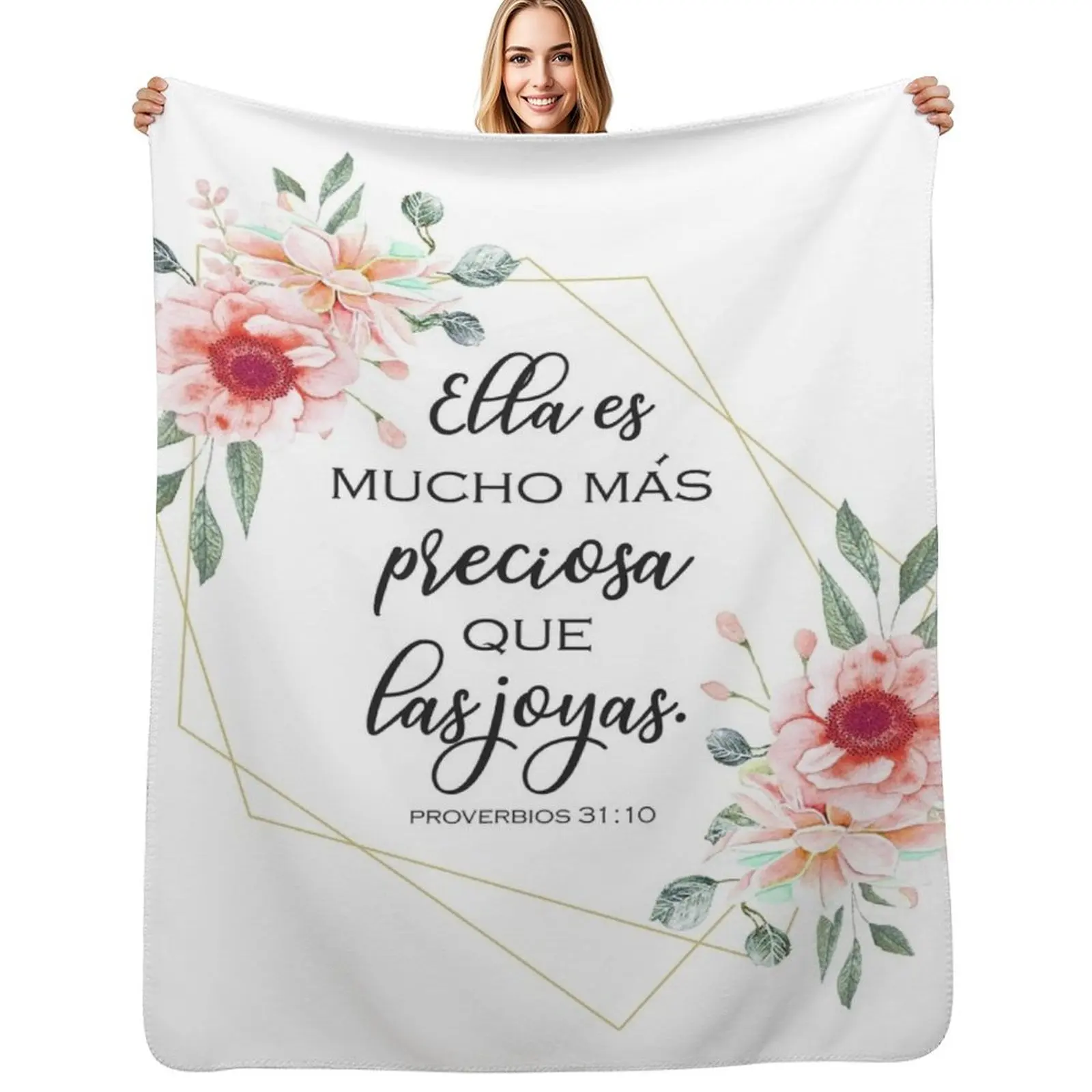 

Spanish bible verse Proverbios 31:10 Throw Blanket Durable Warm Blanket for Daily Home Use