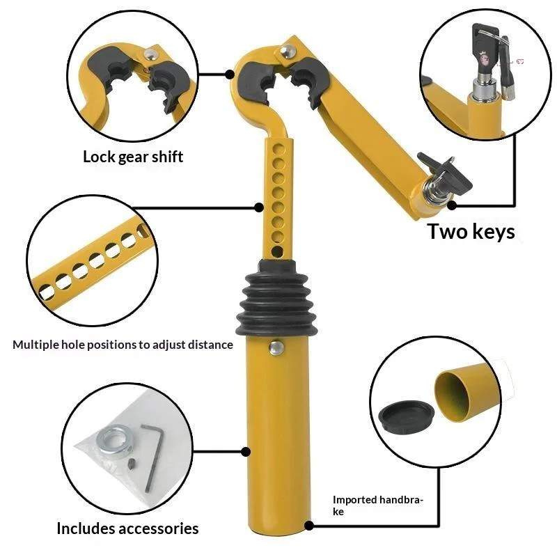 Car Gear Shift Lock Adjustable Anti Theft Security Lock Steel Material Vehicle Protection Accessory For Auto Parking Safety Use