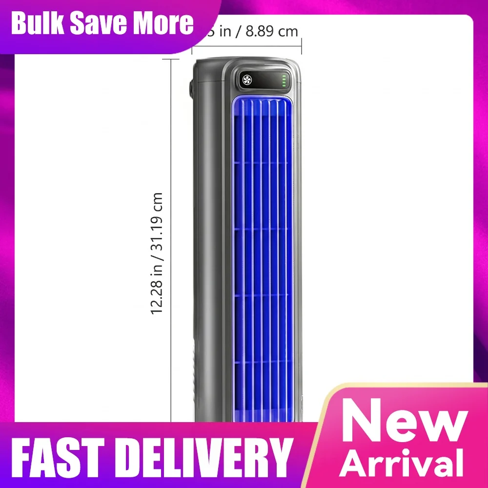 ポータブル冷却ファン-2000mah-usb充電式エアクーラー-3モード搭載-デスクトップタワー型ブレードレスファン-家庭-オフィス-キャンプ用