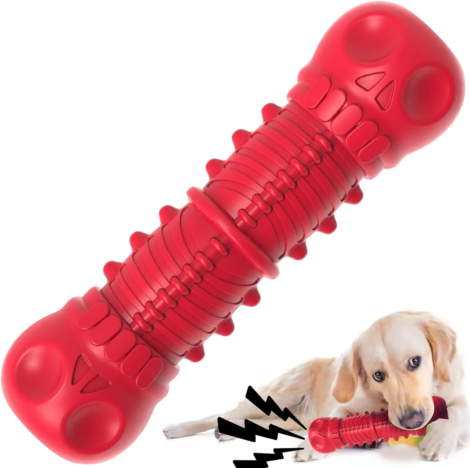 

Rubber Dog Toys Chewing Teething Toy Sticks Dog Squeaky Toothbrush Tools Vandal Resistant Bite Artifacts For Small/Large Dogs